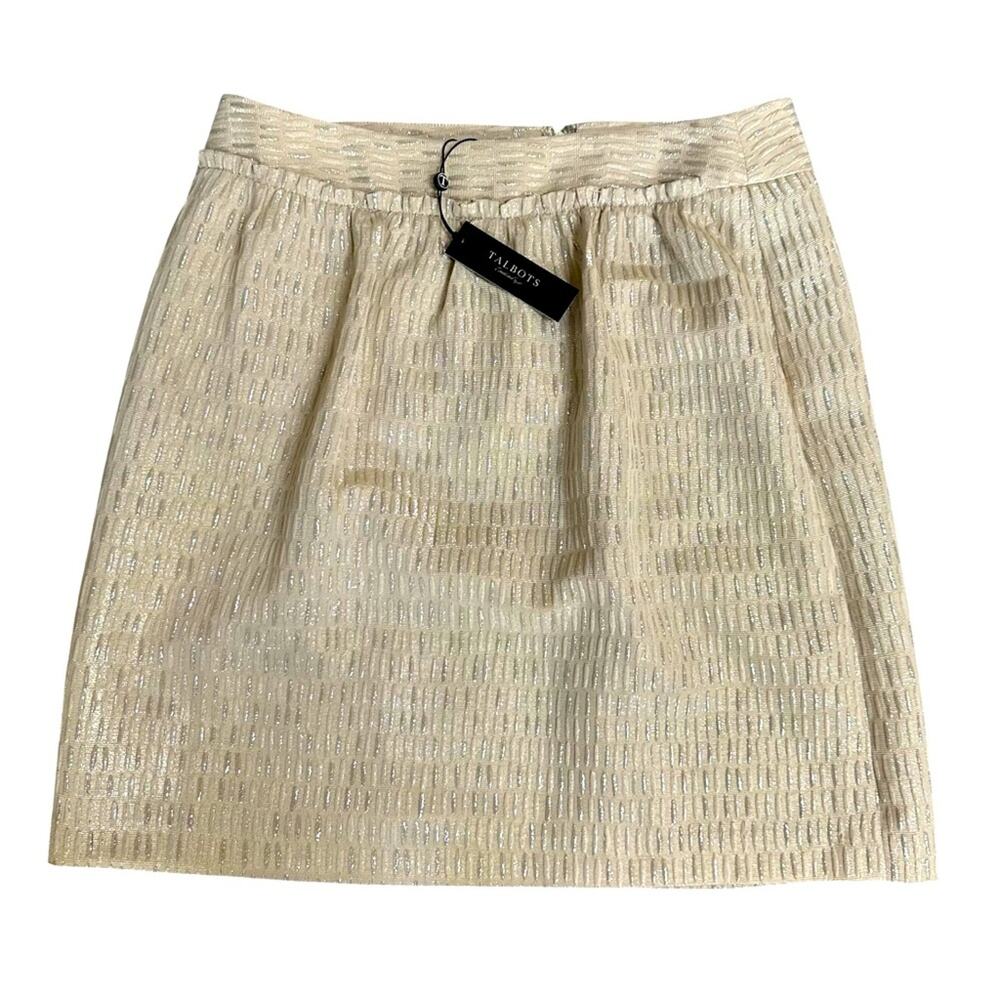 NEW Talbots Metallic Textured Skirt Size 12 Petite